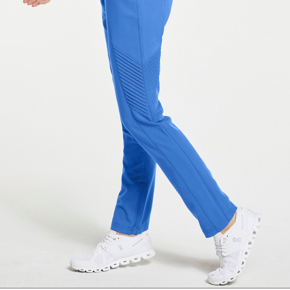 Jaanuu scrubs ciel blue skinny moto pant in XS